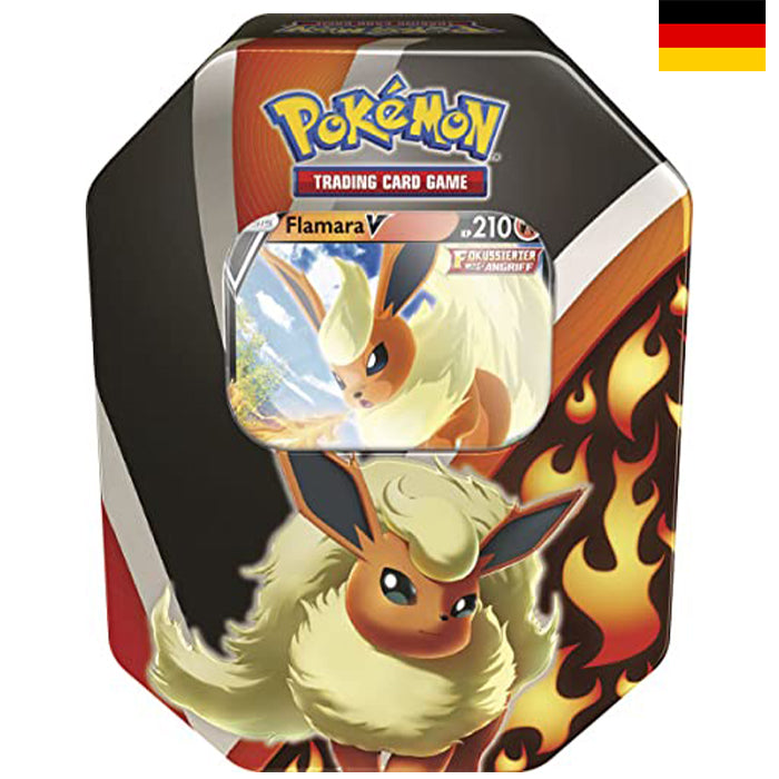 Eevee Evolution Tins: Flamara V Tin-Box - Deutsch
