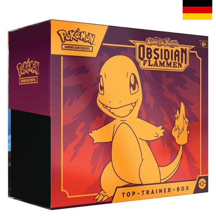 Karmesin & Purpur - Obsidianflammen Top Trainer Box - Deutsch (Karton eingedrückt)