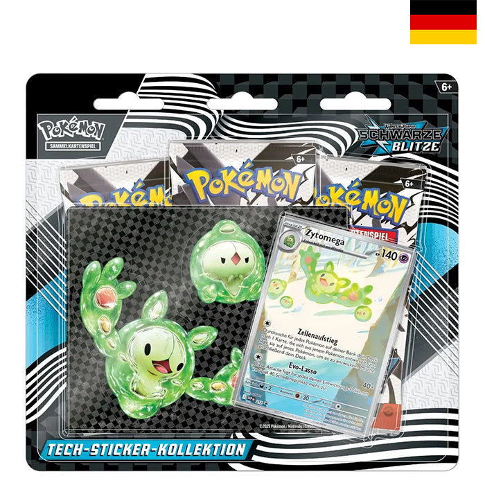Karmesin & Purpur - Schwarze Blitze Zytomega Tech-Sticker-Kollektion - Deutsch