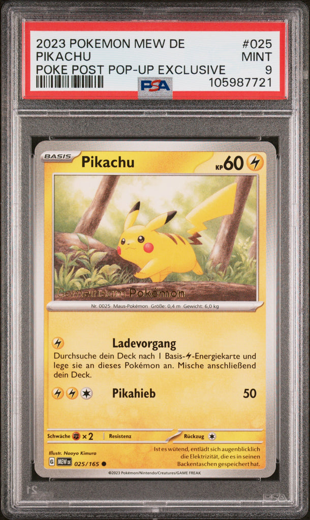 Pikachu Poke Post 2023 25 PSA 9 - Deutsch