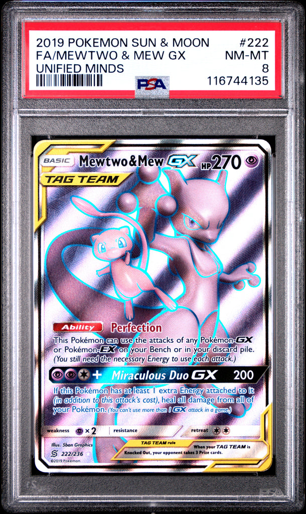 Mewtwo & Mew GX 2019 222 PSA 8 - Englisch