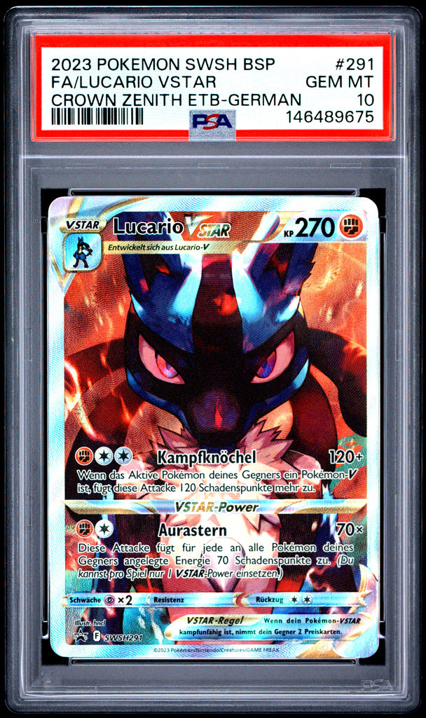 Lucario VSTAR 2023 291 PSA 10 - Deutsch