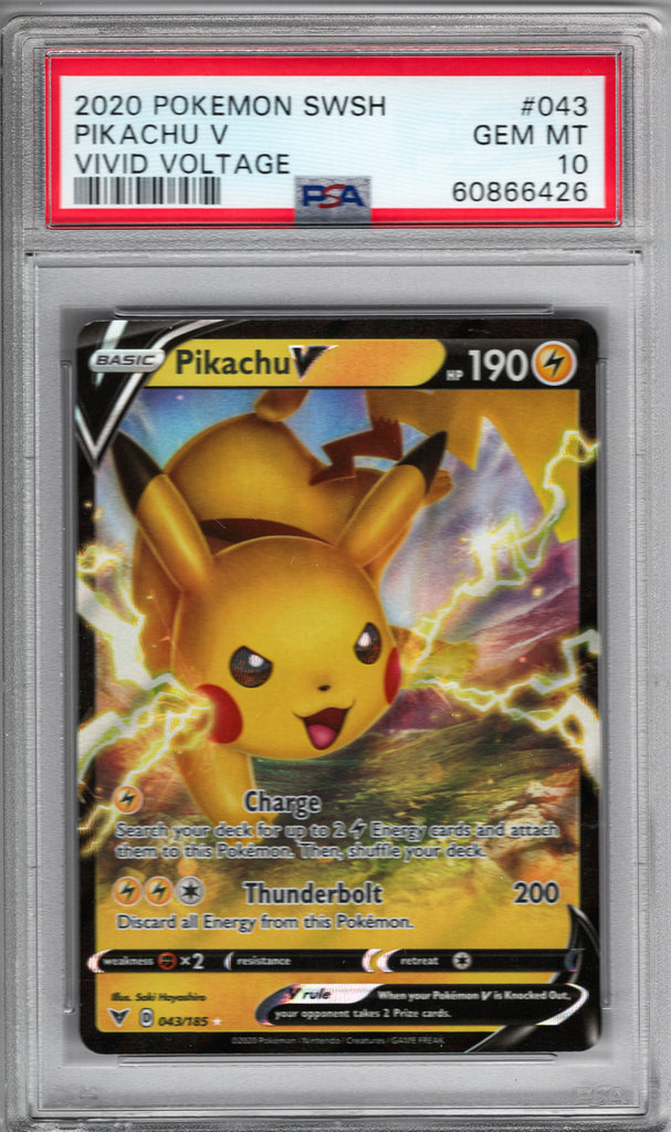 Pikachu V 2020 43 PSA 10 - Englisch